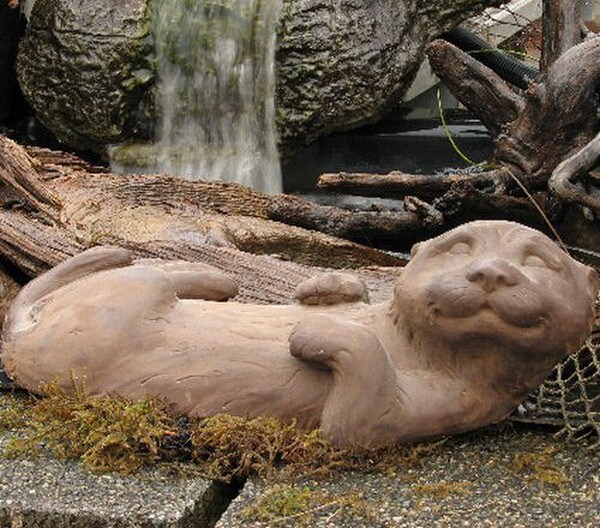 Cast Stone Garden Otter Cement Statue perfect for outdoor use